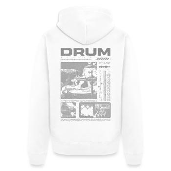 Rock-Schlagzeuger, Trommelspieler, Streetwear - Unisex Premium Bio Zip Hoodie - Weiß - Hinten - Thijin (182cm)