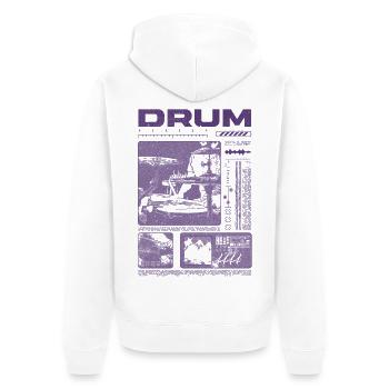 Rock-Schlagzeuger, Trommelspieler, Streetwear - Unisex Premium Bio Zip Hoodie - Weiß - Hinten - Thijin (182cm)