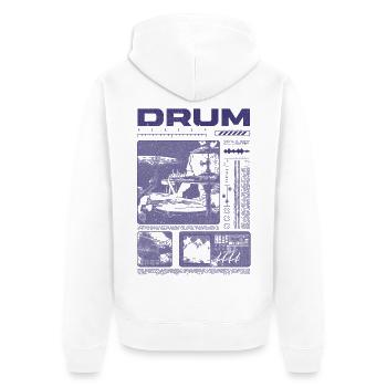 Rock-Schlagzeuger, Trommelspieler, Streetwear - Unisex Premium Bio Zip Hoodie - Weiß - Hinten - Thijin (182cm)