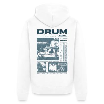 Rock-Schlagzeuger, Trommelspieler, Streetwear - Unisex Premium Bio Zip Hoodie - Weiß - Hinten - Thijin (182cm)