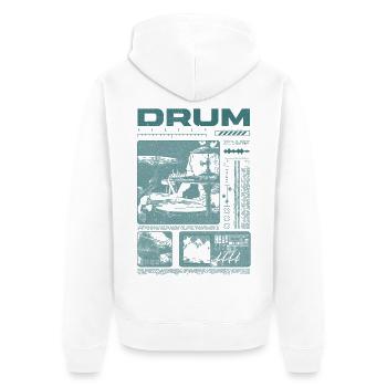 Rock-Schlagzeuger, Trommelspieler, Streetwear - Unisex Premium Bio Zip Hoodie - Weiß - Hinten - Thijin (182cm)