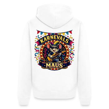 Karneval Maus Rock Köln Alaaf Geschenk - Unisex Premium Bio Zip Hoodie - Weiß - Hinten - Thijin (182cm)