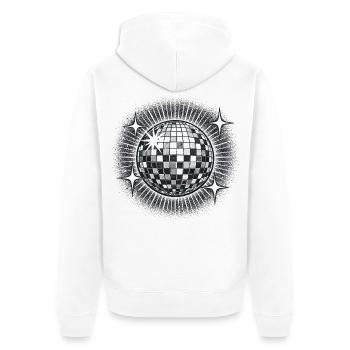 Disco Ball Party Retro années 70 Cadeau drôle - Veste à capuche bio Premium Unisexe - blanc - Dos - Thijin (182cm)