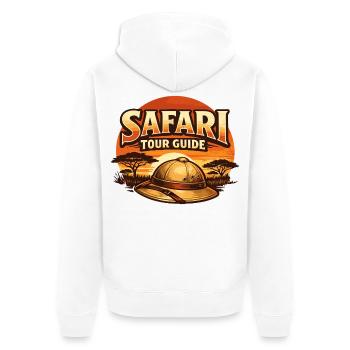 Guide touristique drôle de costume de safari - Veste à capuche bio Premium Unisexe - blanc - Dos - Thijin (182cm)
