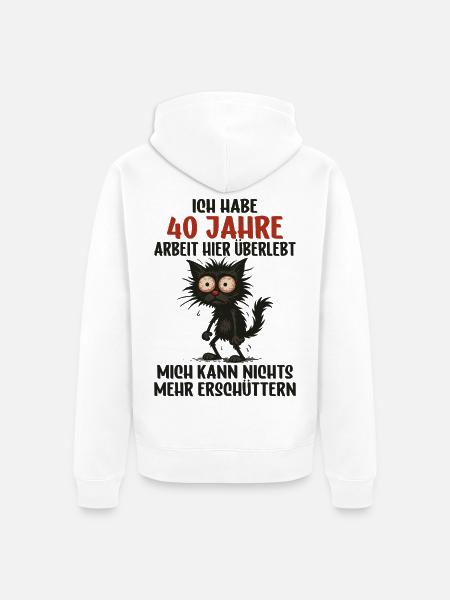 40 Jähriges Firmenjubiläum Dienstjubiläum Arbeit - Unisex Premium Bio Zip Hoodie - Weiß