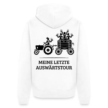 Ma dernière tournée à l’extérieur, tracteur baril de bière JGA B - Veste à capuche bio Premium Unisexe - blanc - Dos - Thijin (182cm)