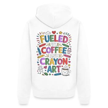Pediatric Nurse Fueled By Coffee Registered Nurse - Unisex Premium Bio Zip Hoodie - Weiß - Hinten - Thijin (182cm)