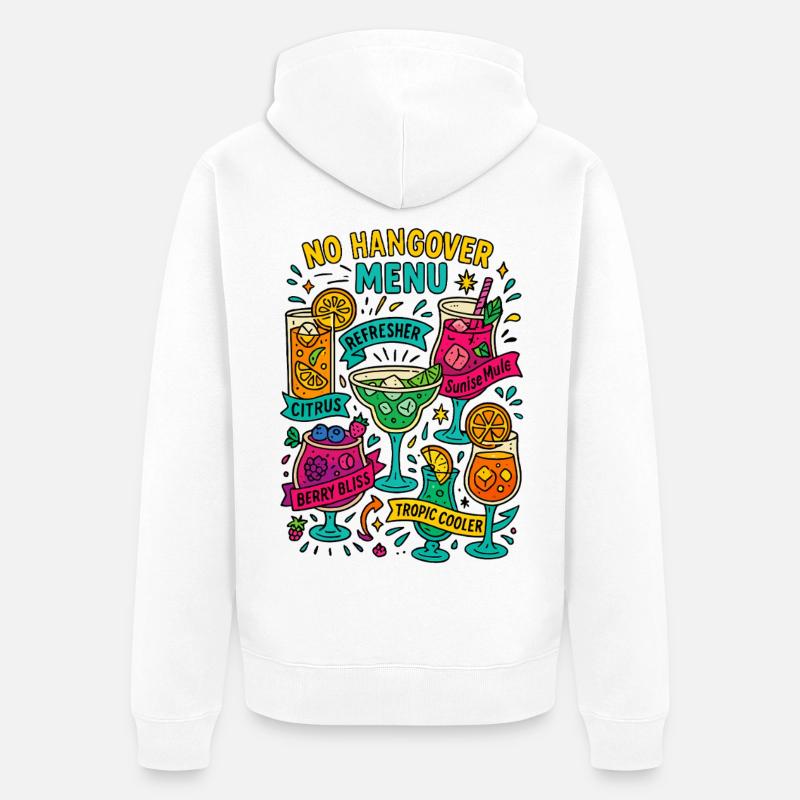 Pas de menu hangar, carte mocktail - Veste à capuche bio Premium Unisexe - blanc