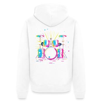 percussion - Unisex Premium Organic Zip Hoodie - white - Back - Thijin (182cm)