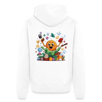 Cheerful orange in the herb garden - Unisex Premium Organic Zip Hoodie - white - Back - Thijin (182cm)