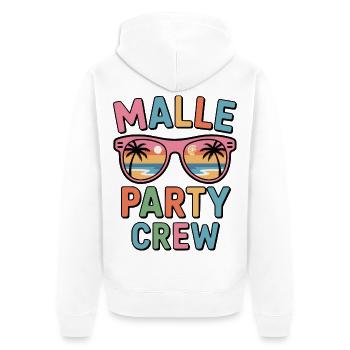 Équipe de la Malle Party Majorque Été - Veste à capuche bio Premium Unisexe - blanc - Dos - Thijin (182cm)