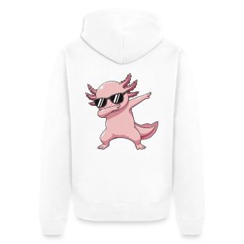 Dessin animé Cool Dab Axolotl - Veste à capuche bio Premium Unisexe - blanc - Dos - Thijin (182cm)