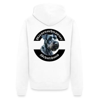 IGP Riesenschnauzer Motiv - Unisex Premium Bio Zip Hoodie - Weiß - Hinten - Thijin (182cm)