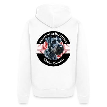 Riesenschnauzer Schutzhund Emblem - Unisex Premium Bio Zip Hoodie - Weiß - Hinten - Thijin (182cm)