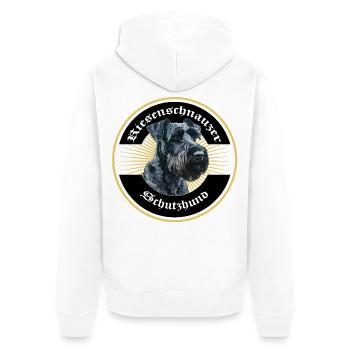 Riesenschnauzer Schutzhund IGP Motiv Gold - Unisex Premium Bio Zip Hoodie - Weiß - Hinten - Thijin (182cm)
