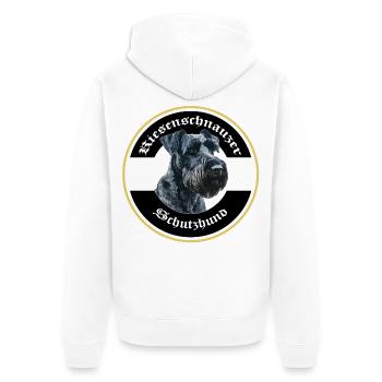Riesenschnauzer Schutzhund Emblem - Unisex Premium Bio Zip Hoodie - Weiß - Hinten - Thijin (182cm)