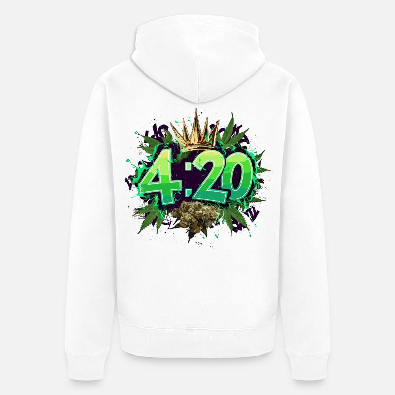 420 - Veste à capuche bio Premium Unisexe - blanc