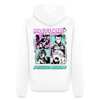 Future Ascension Anime Manga Panel Comic Style - Unisex Premium Bio Zip Hoodie - Weiß - Hinten - Thijin (182cm)