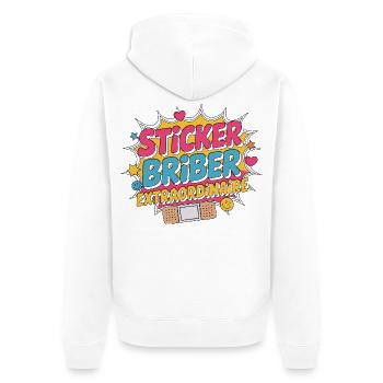 Pediatric Nurse Sticker Briber Pediatric Care - Unisex Premium Organic Zip Hoodie - white - Back - Thijin (182cm)