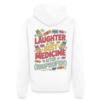 Pediatric Nurse Laughter Is The Best Child Care - Unisex Premium Bio Zip Hoodie - Weiß - Hinten - Thijin (182cm)