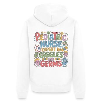 Pediatric Nurse Expert In Giggles And Child Care - Unisex Premium Organic Zip Hoodie - white - Back - Thijin (182cm)