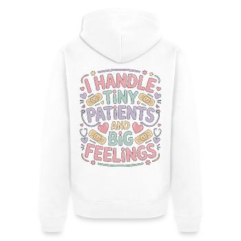 Pediatric Nurse I Handle Tiny Patients Kids Nurse - Unisex Premium Organic Zip Hoodie - white - Back - Thijin (182cm)