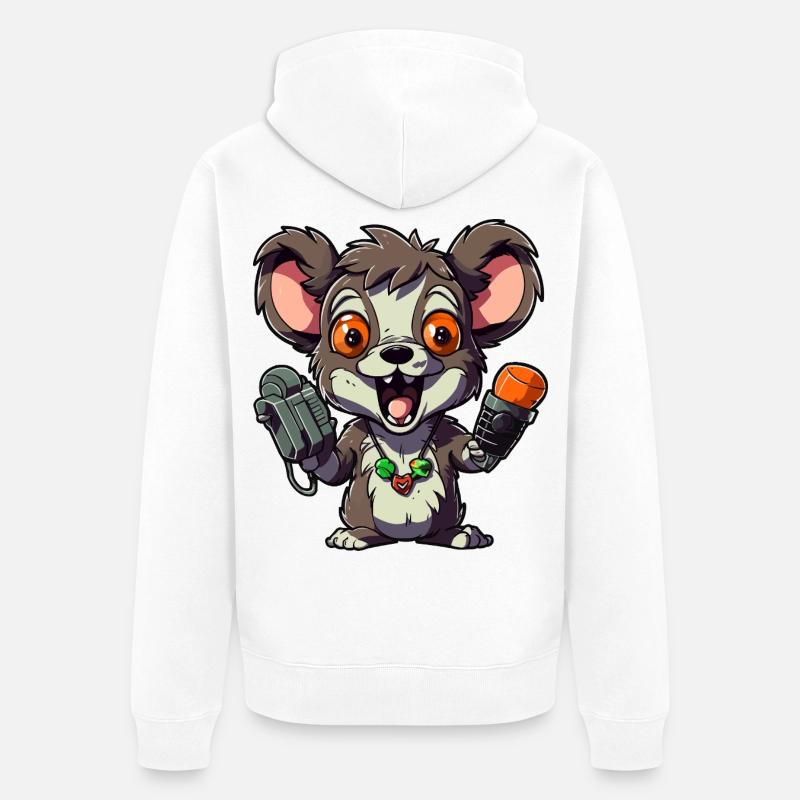 Chibi Rat Microphone Combo - Veste à capuche bio Premium Unisexe - blanc