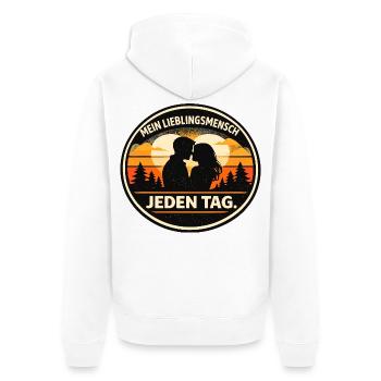 Ma personne préférée, j’aime tous les jours - Veste à capuche bio Premium Unisexe - blanc - Dos - Thijin (182cm)