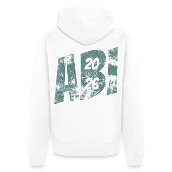 Abi 2026 - Abitur - Geschenk - Unisex Premium Bio Zip Hoodie - Weiß - Hinten - Thijin (182cm)