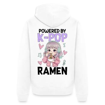 Powered By K-Pop Ramen - Unisex Premium Organic Zip Hoodie - white - Back - Thijin (182cm)