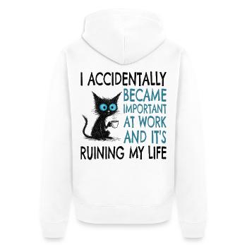 Colleague, Employee, Work, Stress, Work Stress - Unisex Premium Organic Zip Hoodie - white - Back - Thijin (182cm)