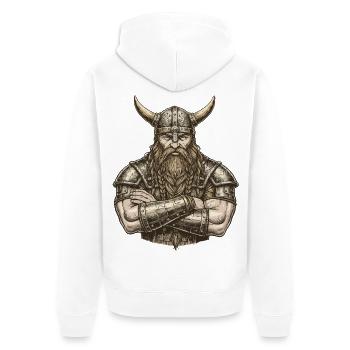 Légende viking viking marin Odin Raven Fighter - Veste à capuche bio Premium Unisexe - blanc - Dos - Thijin (182cm)