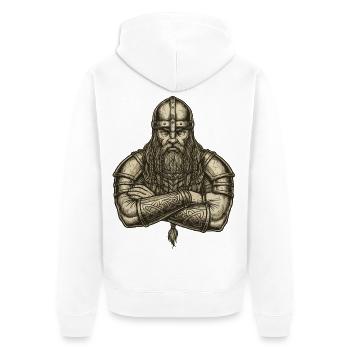 Légende viking viking marin Odin Raven Fighter - Veste à capuche bio Premium Unisexe - blanc - Dos - Thijin (182cm)