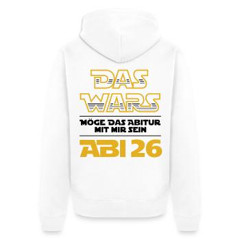 Das Wars | Abi 2026 - Abitur - Geschenk - Unisex Premium Bio Zip Hoodie - Weiß - Hinten - Thijin (182cm)