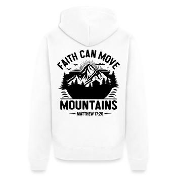 Faith can move Mountains Christian Quotes Jesus - Unisex Premium Organic Zip Hoodie - white - Back - Thijin (182cm)