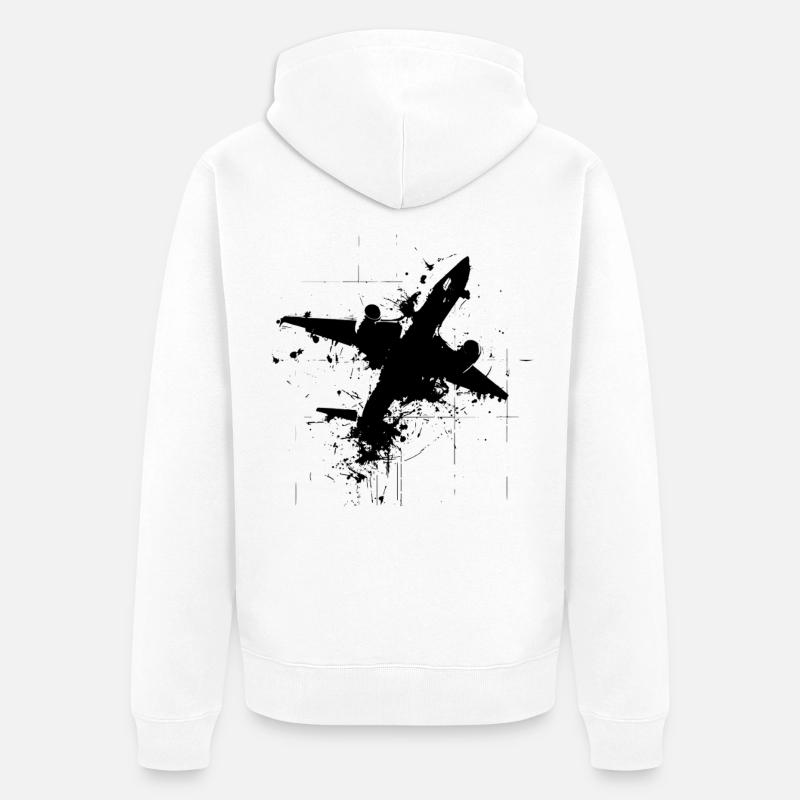 Dessin d’avion - Veste à capuche bio Premium Unisexe - blanc