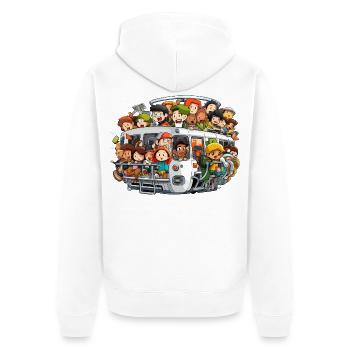 Scène colorée du bus - Veste à capuche bio Premium Unisexe - blanc - Dos - Thijin (182cm)