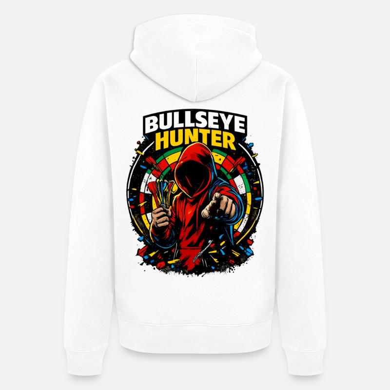 Chasseur de cible à fléchettes - Veste à capuche bio Premium Unisexe - blanc
