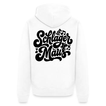 Schlager Maus - Schlagermaus - Schlagermusik - Unisex Premium Bio Zip Hoodie - Weiß - Hinten - Thijin (182cm)