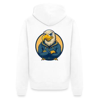 Logo clipart de mascotte Albatross Kawaii - Veste à capuche bio Premium Unisexe - blanc - Dos - Thijin (182cm)
