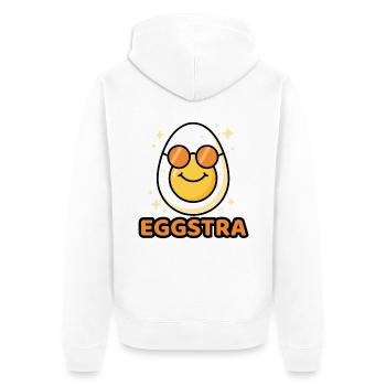 EGGSTRA Chill Mode Ei mit Sonnenbrille Ostern  - Unisex Premium Bio Zip Hoodie - Weiß - Hinten - Thijin (182cm)