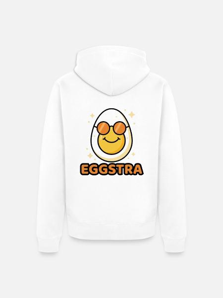 EGGSTRA Chill Mode Ei mit Sonnenbrille Ostern  - Unisex Premium Bio Zip Hoodie - Weiß