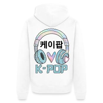 K Pop 케이팝 - Veste à capuche bio Premium Unisexe - blanc - Dos - Thijin (182cm)