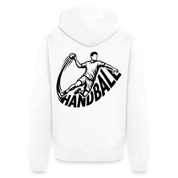 Handball Handball players Handball players - Unisex Premium Organic Zip Hoodie - white - Back - Thijin (182cm)