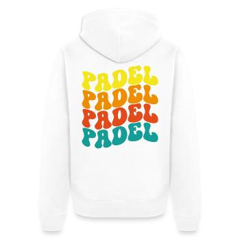 Pádel Vintage - Unisex Premium Bio Zip Hoodie - Weiß - Hinten - Thijin (182cm)