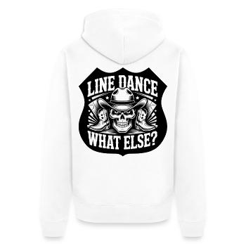 LineDance Skull Cowboy Boots - Unisex Premium Organic Zip Hoodie - white - Back - Thijin (182cm)