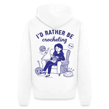 Je préfère être crochet amateur de tricot - Veste à capuche bio Premium Unisexe - blanc - Dos - Thijin (182cm)