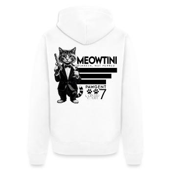 Motif Miaoutini - Pawgent - Chat - Veste à capuche bio Premium Unisexe - blanc - Dos - Thijin (182cm)
