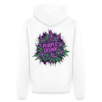Purple Skunk - Unisex Premium Bio Zip Hoodie - Weiß - Hinten - Thijin (182cm)