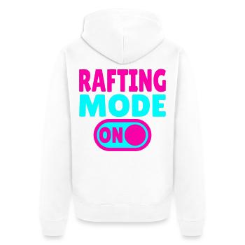 Mode rafting activé – Eaux vives en canot pneumatique - Veste à capuche bio Premium Unisexe - blanc - Dos - Thijin (182cm)
